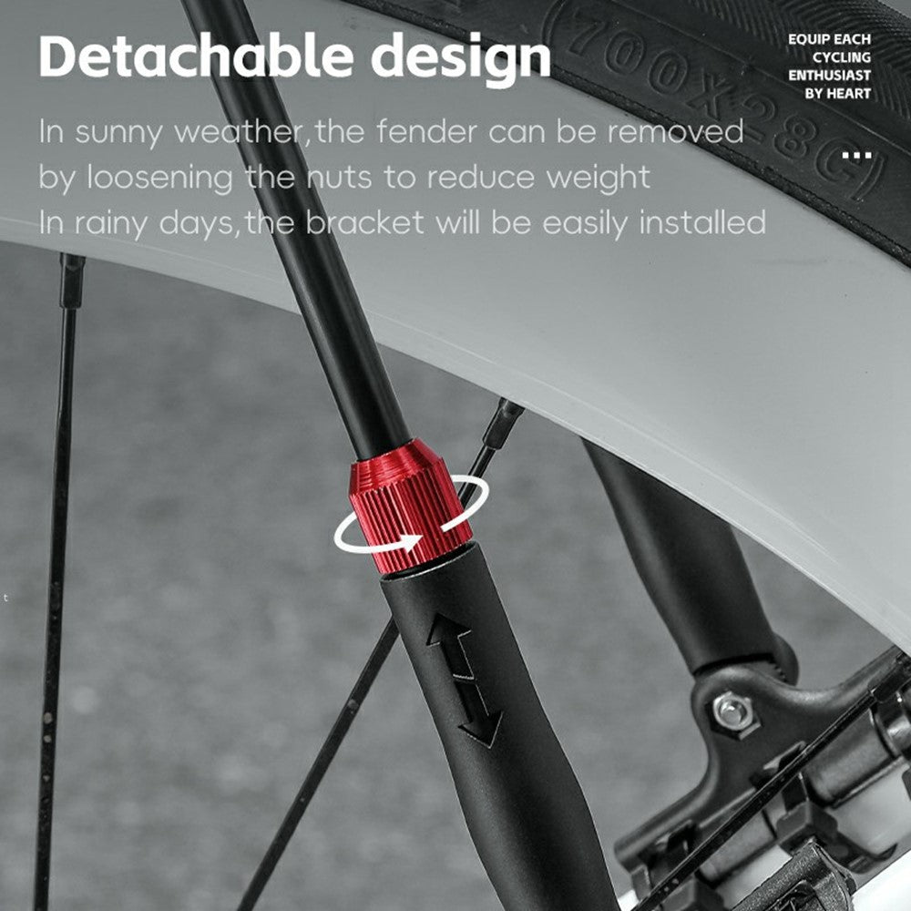 WEST BIKING YP0714030 Road Bike Rear Fender PP Quick Release Bicycle Mudguard with Tail Light
