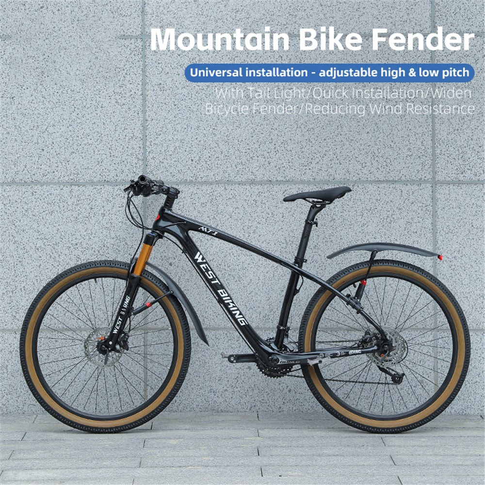 WEST BIKING YP0714029 Mountain Bike Extended Front Fender PP+PET Mudguard for 26-29 inch MTB Bicycle