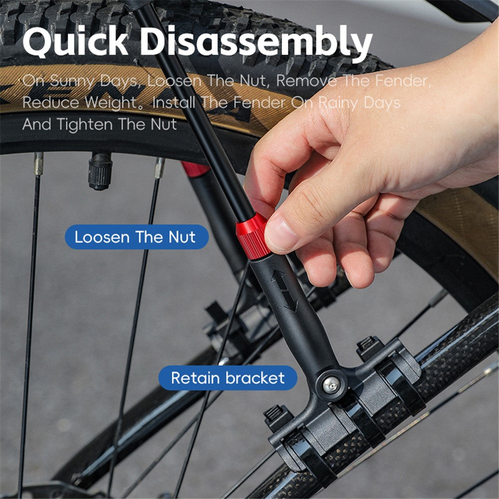 WEST BIKING YP0714029 Mountain Bike Extended Front Fender PP+PET Mudguard for 26-29 inch MTB Bicycle