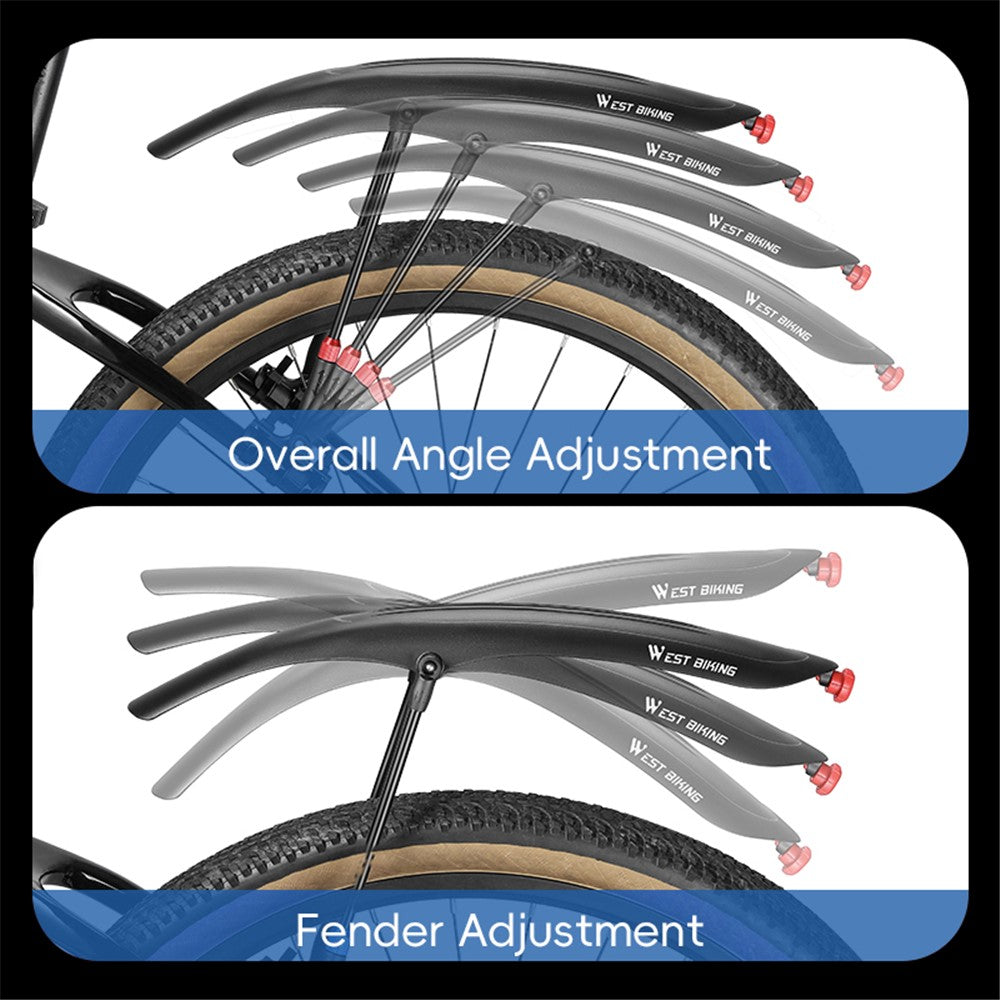 WEST BIKING YP0714029 Bicycle Fender with Taillight for 26-29 inch Mountain Bike Rear Mudguard