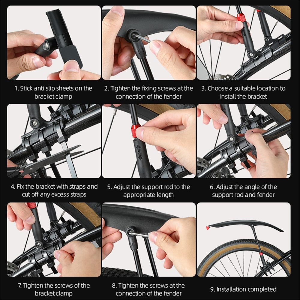WEST BIKING YP0714029 Bicycle Fender with Taillight for 26-29 inch Mountain Bike Rear Mudguard