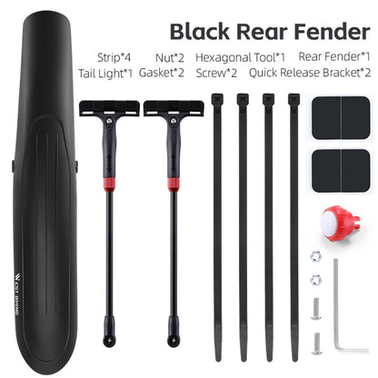 WEST BIKING YP0714029 Bicycle Fender with Taillight for 26-29 inch Mountain Bike Rear Mudguard