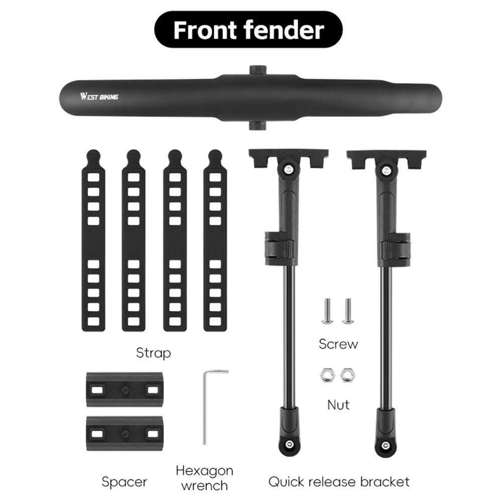 WEST BIKING YP0714032 Road Bike Fender Adjustable PP Mudguard
