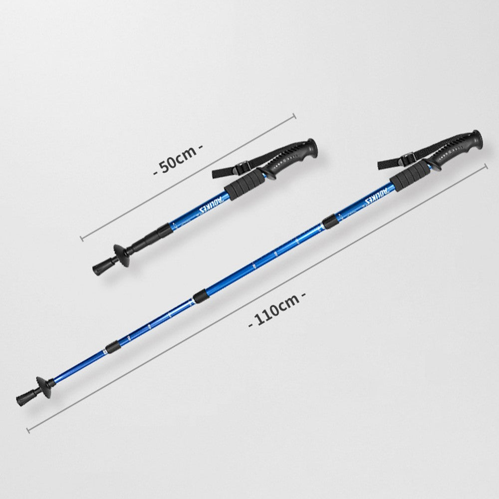 AOLIKES 3401 Lightweight Aluminum Alloy Trekking Pole 4 Sections Adjustable Hiking Stick