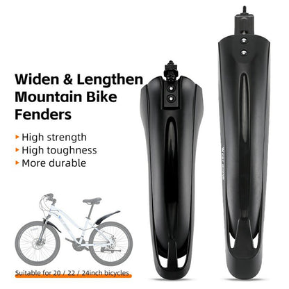 WEST BIKING YP0714034 For 20 22 24 Inch Bicycle Mudguard Mountain Bike Front + Rear Rain Fenders