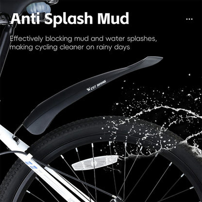 WEST BIKING YP0714034 For 20 22 24 Inch Bicycle Mudguard Mountain Bike Front + Rear Rain Fenders