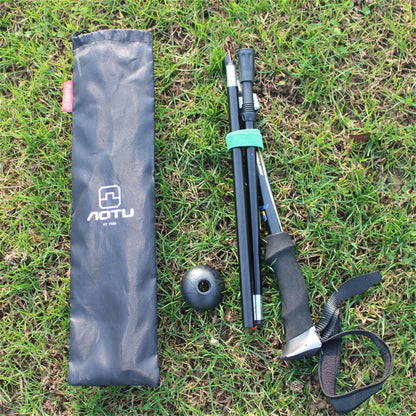 AOTU AT7558 125cm Foldable Trekking Pole Outdoor Aluminum Alloy EVA Handle Hiking Stick
