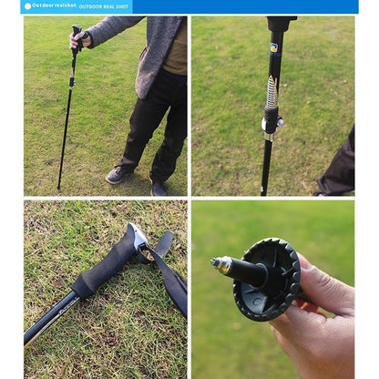 AOTU AT7558 125cm Foldable Trekking Pole Outdoor Aluminum Alloy EVA Handle Hiking Stick