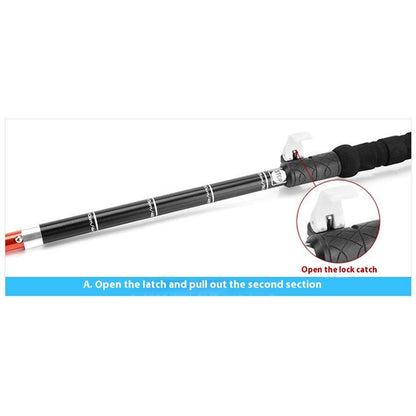 AOTU AT7558 125cm Foldable Trekking Pole Outdoor Aluminum Alloy EVA Handle Hiking Stick