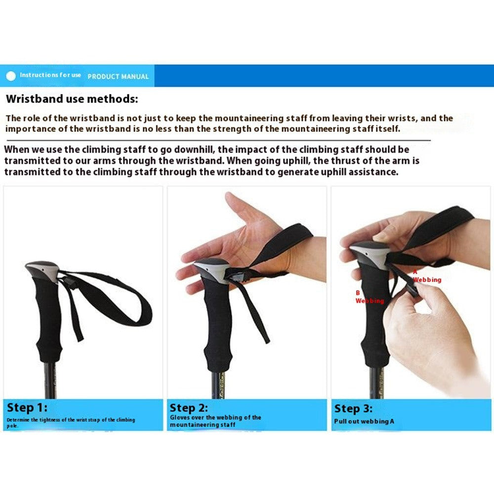 AOTU AT7558 125cm Foldable Trekking Pole Outdoor Aluminum Alloy EVA Handle Hiking Stick