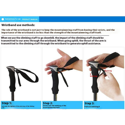 AOTU AT7558 125cm Foldable Trekking Pole Outdoor Aluminum Alloy EVA Handle Hiking Stick