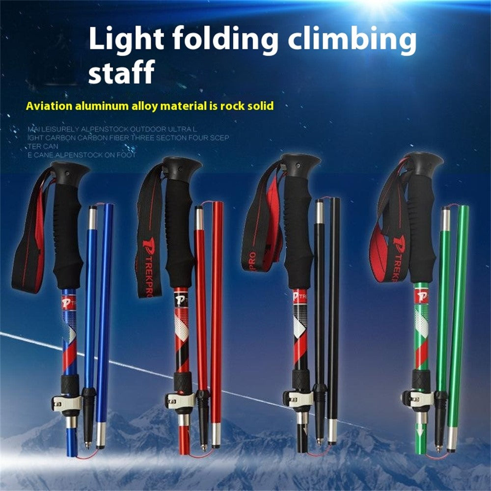 TREKPRO TP601 110-125cm 5-Section Trekking Pole Portable Lightweight Aluminum Alloy Folding Hiking Stick