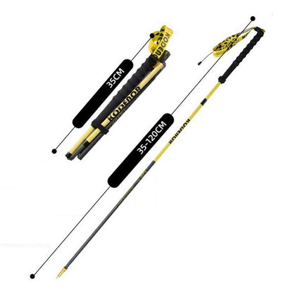 KODENOR 1Pc 120cm 3K Carbon Fiber Ultralight 4-Section Foldable Trekking Pole for Mountaineering Hiking Walking Stick