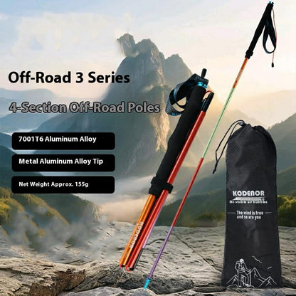 KODENOR 1Pc 120cm Quick Lock Trekking Pole for Outdoor Hiking Aluminum Alloy Foldable Walking Stick