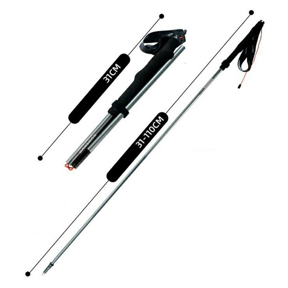 KODENOR 1Pc 110cm Quick Lock Trekking Pole for Outdoor Hiking Aluminum Alloy Foldable Walking Stick