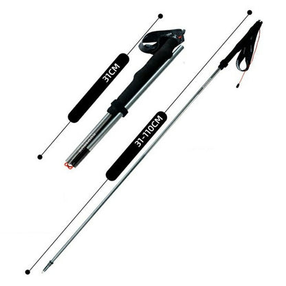KODENOR 1Pc 110cm Quick Lock Trekking Pole for Outdoor Hiking Aluminum Alloy Foldable Walking Stick