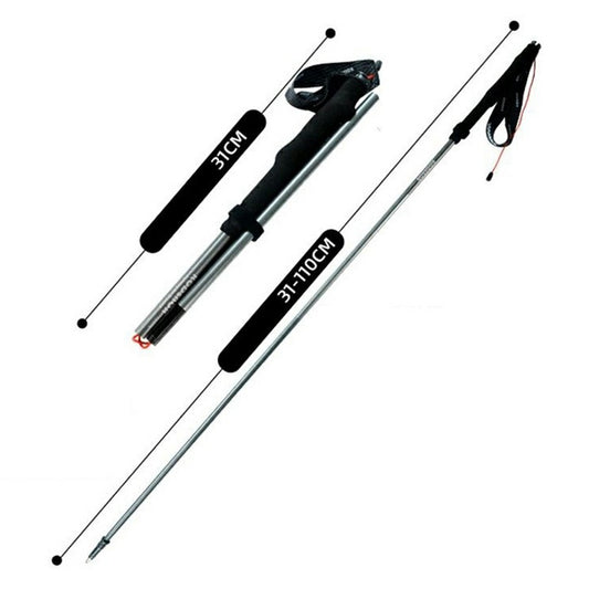 KODENOR 1Pc 110cm Quick Lock Trekking Pole for Outdoor Hiking Aluminum Alloy Foldable Walking Stick