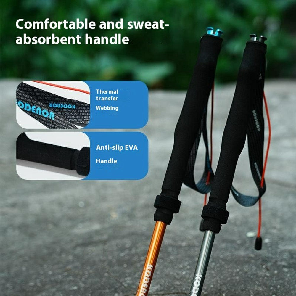 KODENOR 1Pc 110cm Quick Lock Trekking Pole for Outdoor Hiking Aluminum Alloy Foldable Walking Stick