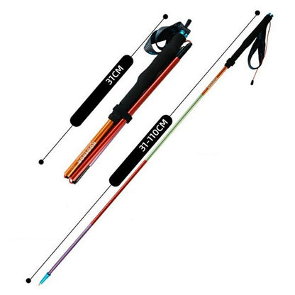KODENOR 1Pc 110cm Quick Lock Trekking Pole for Outdoor Hiking Aluminum Alloy Foldable Walking Stick