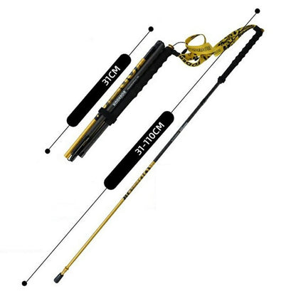 KODENOR 1Pc 110cm Trekking Pole Carbon Fiber + Aluminum Alloy Ultra Light 4-Section Foldable Hiking Stick