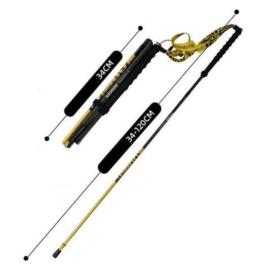 KODENOR 1Pc 120cm Trekking Pole Carbon Fiber + Aluminum Alloy Ultra Light 4-Section Foldable Hiking Stick