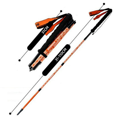 KODENOR 1Pc 110cm Outdoor Professional Trekking Pole Carbon Fiber Foldable Hiking Stick for Mountaineering