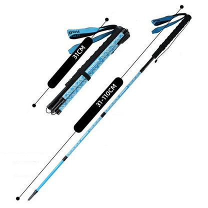 KODENOR 1Pc 110cm Outdoor Professional Trekking Pole Carbon Fiber Foldable Hiking Stick for Mountaineering