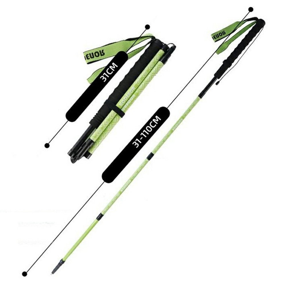KODENOR 1Pc 110cm Outdoor Professional Trekking Pole Carbon Fiber Foldable Hiking Stick for Mountaineering