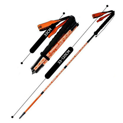 KODENOR 1Pc 120cm Outdoor Professional Trekking Pole Carbon Fiber Foldable Hiking Stick for Mountaineering