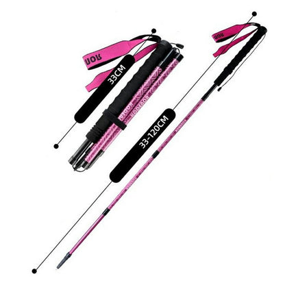 KODENOR 1Pc 120cm Outdoor Professional Trekking Pole Carbon Fiber Foldable Hiking Stick for Mountaineering
