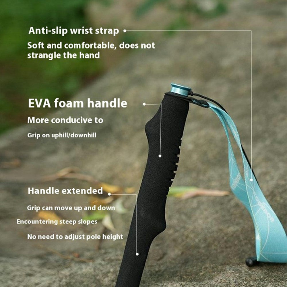 KODENOR 1Pc 120cm Professional Trekking Pole Ultralight Carbon Fiber Quick Lock Foldable Hiking Stick
