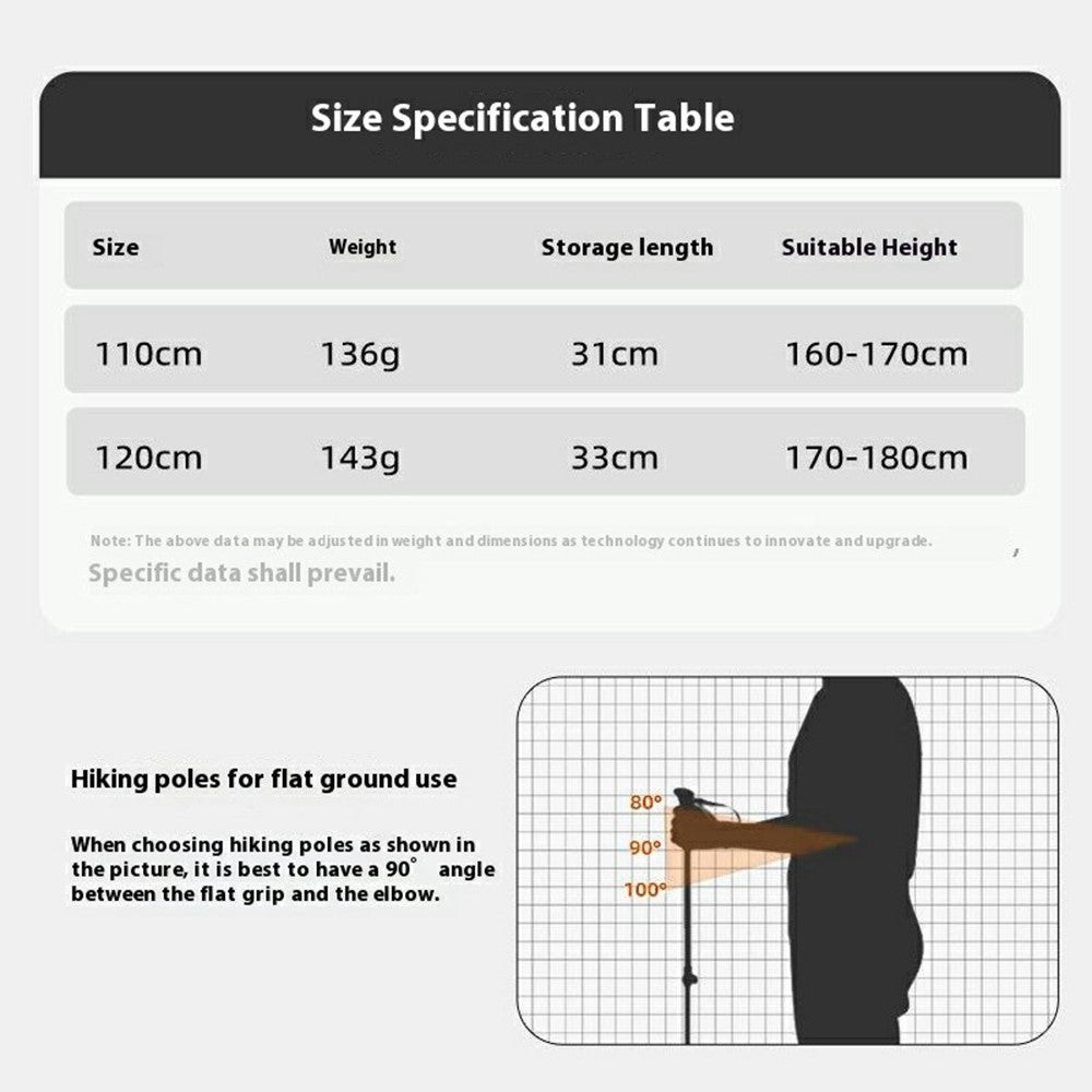 KODENOR 1Pc 120cm Professional Trekking Pole Ultralight Carbon Fiber Quick Lock Foldable Hiking Stick