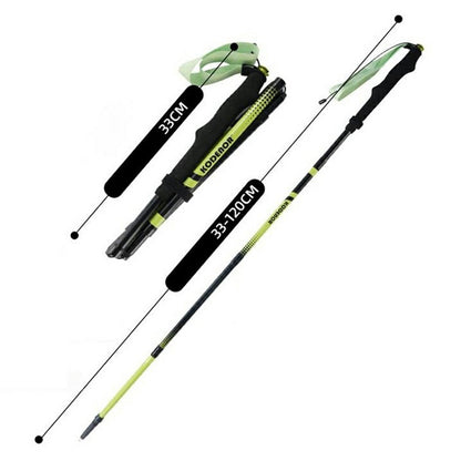 KODENOR 1Pc 120cm Professional Trekking Pole Ultralight Carbon Fiber Quick Lock Foldable Hiking Stick