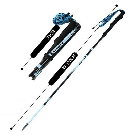 KODENOR 1Pc 120cm Professional Trekking Pole Ultralight Carbon Fiber Quick Lock Foldable Hiking Stick