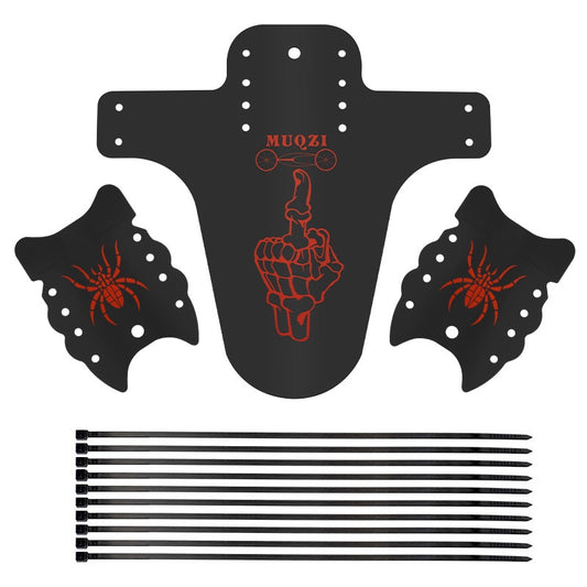 MUQZI Bike Mudguard with Cable Ties Fixed Gear Folding Bicycle Fender Set, 1 Large + 2 Small