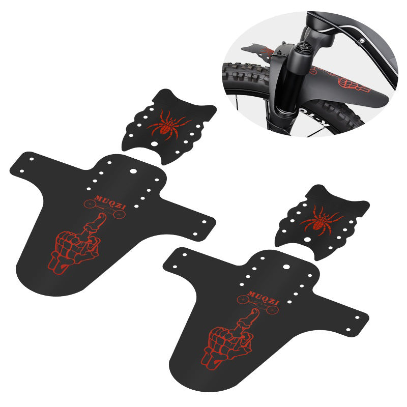 MUQZI Bike Mudguard with Cable Ties Fixed Gear Folding Bicycle Fender Set, 1 Large + 2 Small