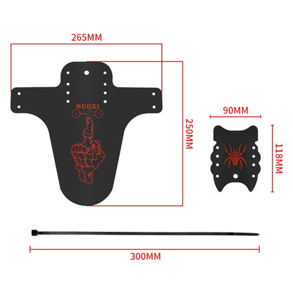 MUQZI Bike Mudguard with Cable Ties Fixed Gear Folding Bicycle Fender Set, 1 Large + 2 Small