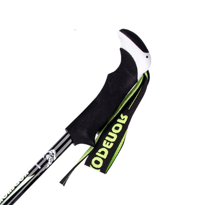 KODENOR 2# Carbon Fiber Telescopic Trekking Pole EVA Grip Handle 3-Section Adjustable Walking Stick