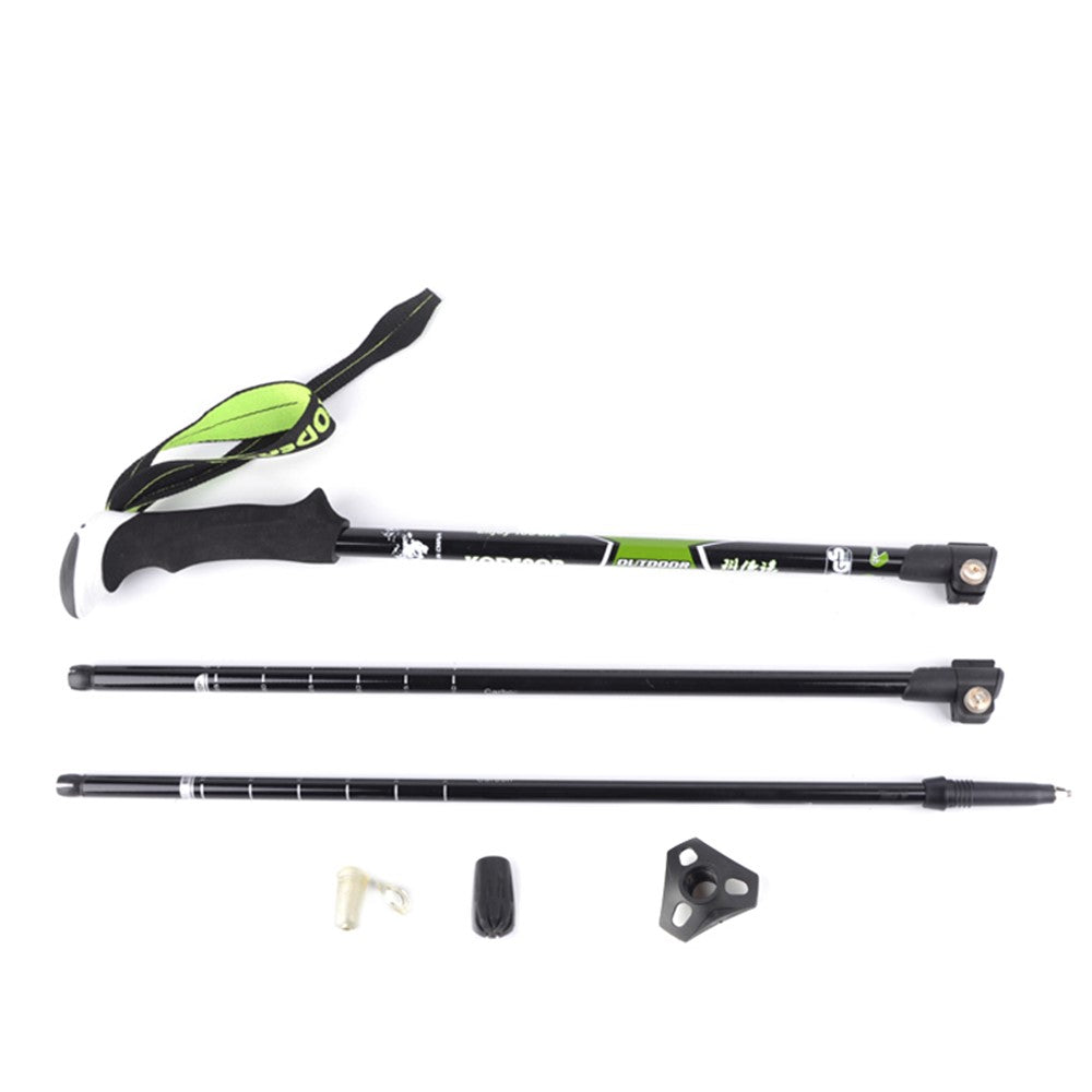 KODENOR 2# Carbon Fiber Telescopic Trekking Pole EVA Grip Handle 3-Section Adjustable Walking Stick