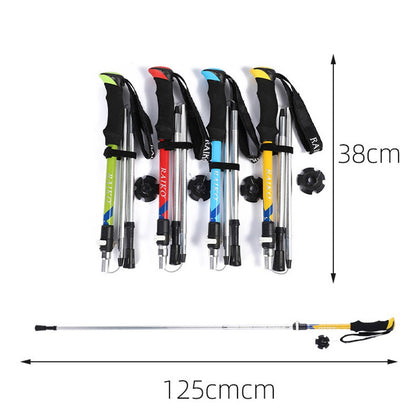 RAIKO Aluminum Alloy Quick Lock Trekking Pole Anti-Shock Telescopic Walking Stick Adjustable Cane for Mountains Hiking
