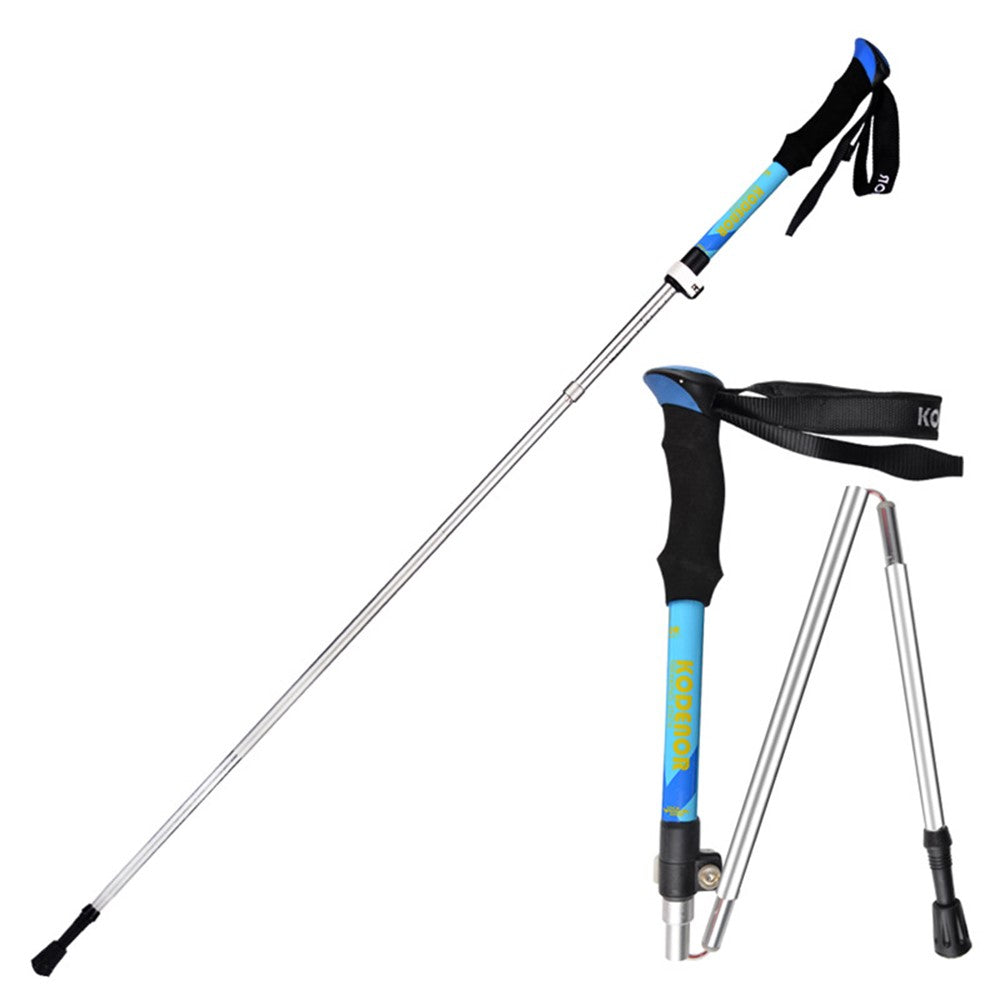 KODENOR Outdoor Trekking Pole Camping 5-Section Aluminum Alloy Walking Stick for 170-190CM Height People