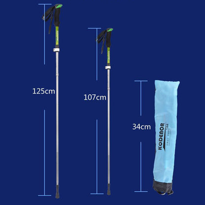 KODENOR 5-Section Aluminum Alloy Trekking Pole Camping Hiking Walking Stick for 145-170CM Height People