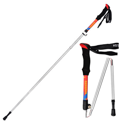 KODENOR 5-Section Aluminum Alloy Trekking Pole Camping Hiking Walking Stick for 145-170CM Height People