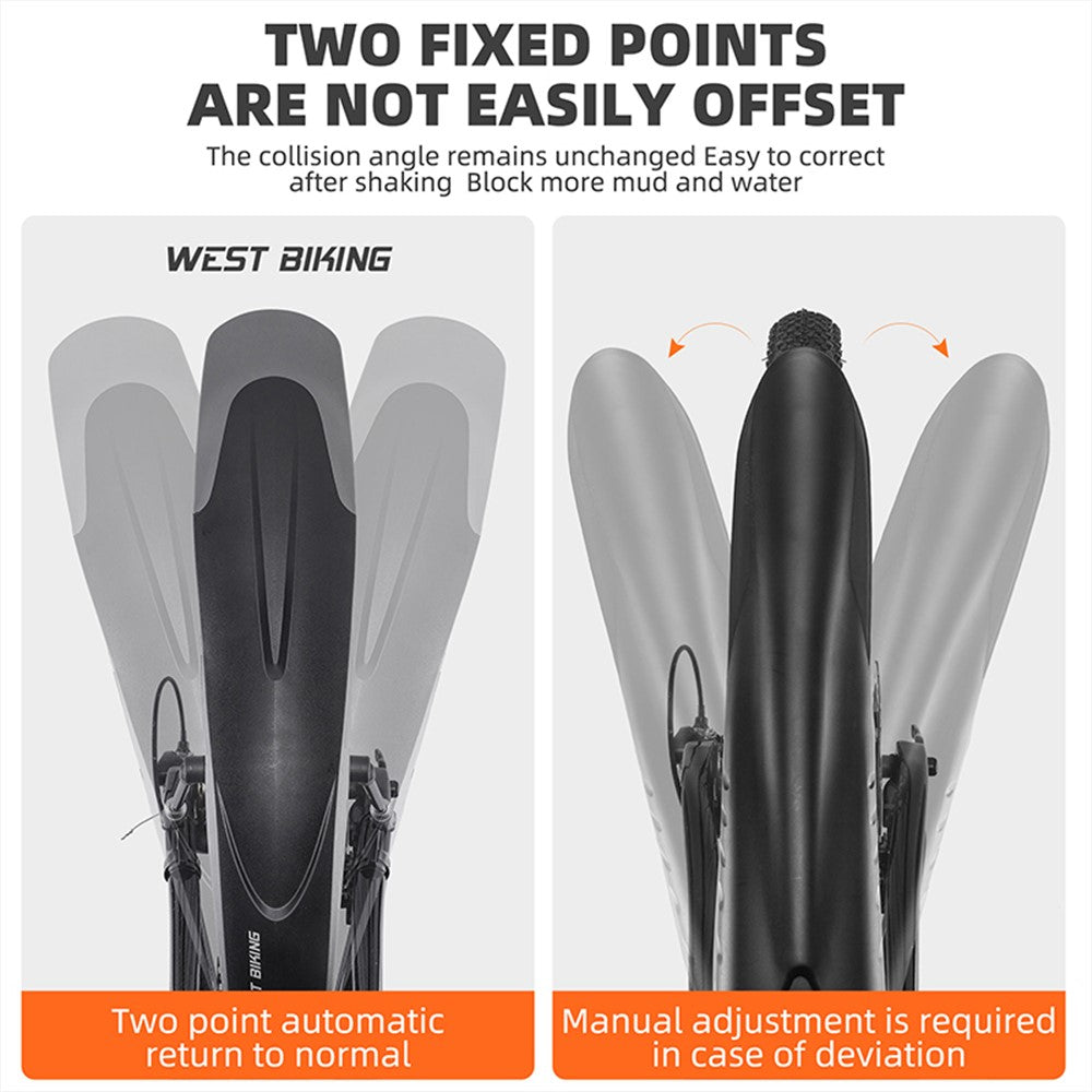 WEST BIKING YP0714025 Mountain Bike Rear  Fender with Adjustable Support Rods, Bicycle Fender for 26", 27.5", 29" Bikes