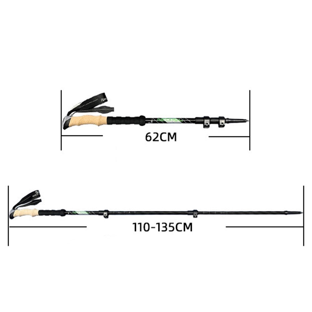 NECASIL G208S Aluminum Alloy Trekking Pole 62-135CM Folding Walking Stick Ultralight for Hiking, Camping