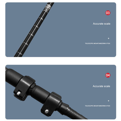 NECASIL G208S Aluminum Alloy Trekking Pole 62-135CM Folding Walking Stick Ultralight for Hiking, Camping
