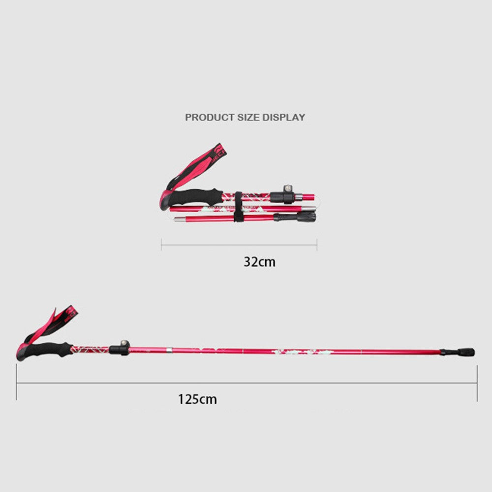 NECASIL N82 5-Section Aluminum Alloy Trekking Pole Outdoor Camping 32-125CM Folding Walking Stick
