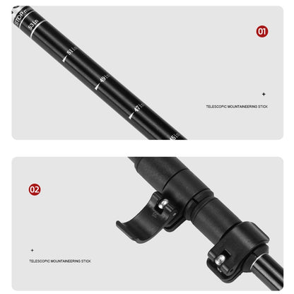 NECASIL G108 62-135CM Outdoor Walking Stick 3-Section Aluminum Alloy Trekking Pole for Camping