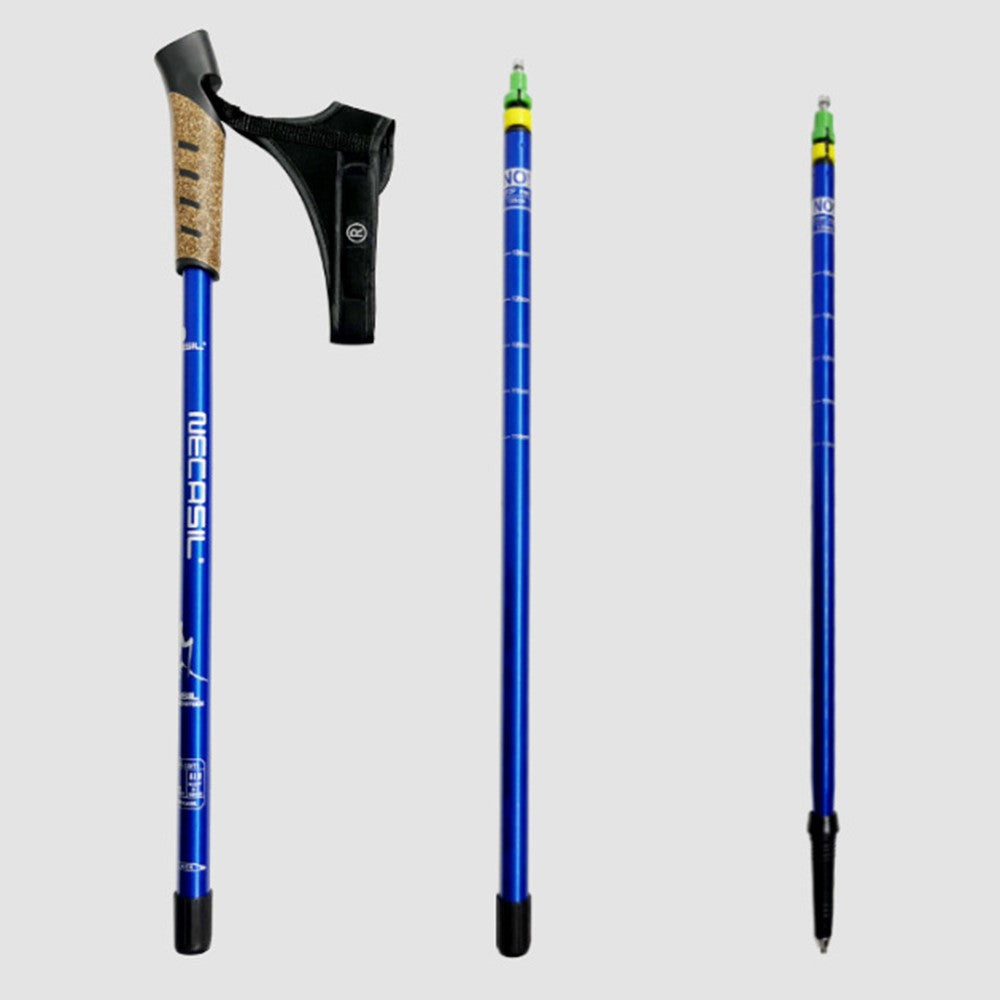 NECASIL G301 2Pcs Aviation Aluminum Alloy Alpenstock 3 Sections Telescopic Pole Embedded Lock Off-Road Hiking Stick