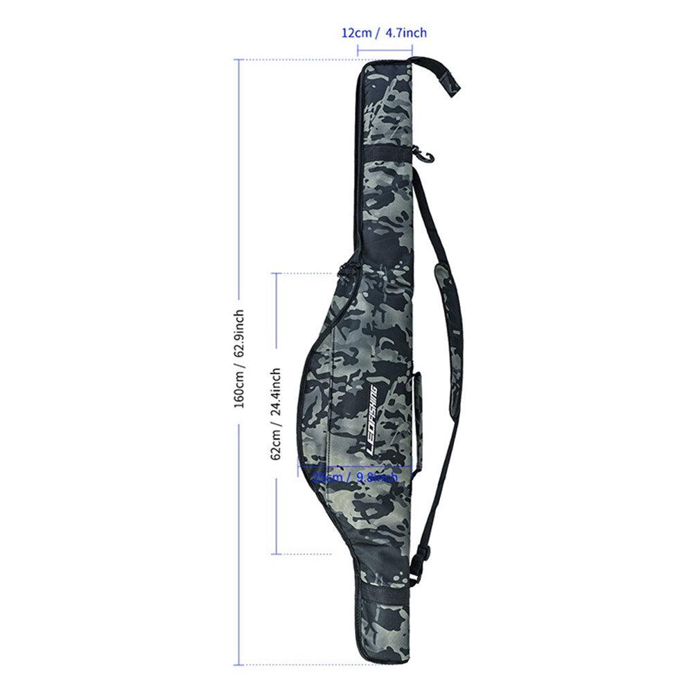 LEO 28247 160CM Fishing Rod Case Nylon Cloth Fishing Pole Carrying Shoulder Bag Storage Organizer